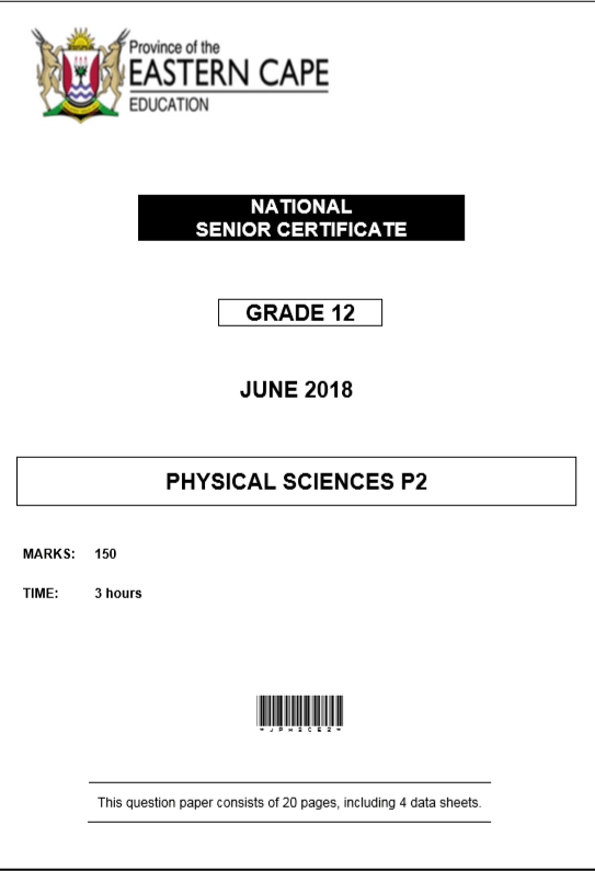 Physical sciences paper 2 June 2018 WCED ePortal
